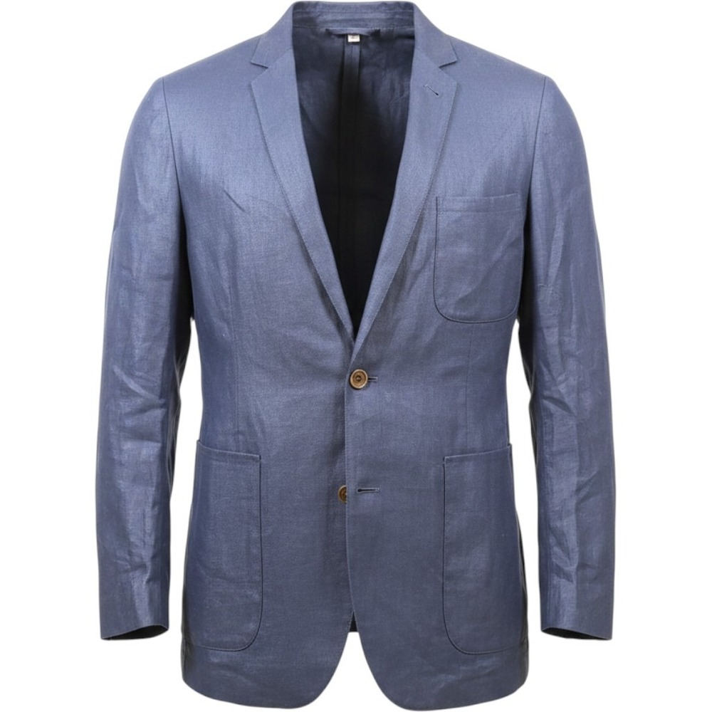 J.Crew Mens Navy Blue 100% Linen Two Button Blazer Jacket Size M RN77388